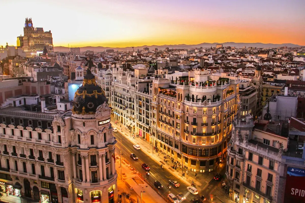 Historic streets and warm light in Spain
