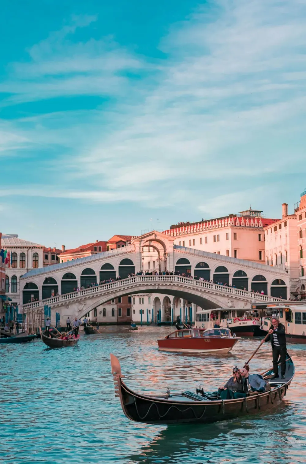 Quiet canal and historic facades in Venice